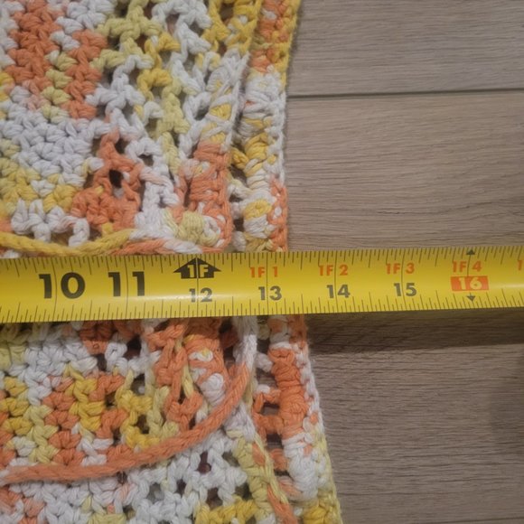 Yellow Orange White Crochet Knit Shorts and Halter Top Set - Picture 5 of 5